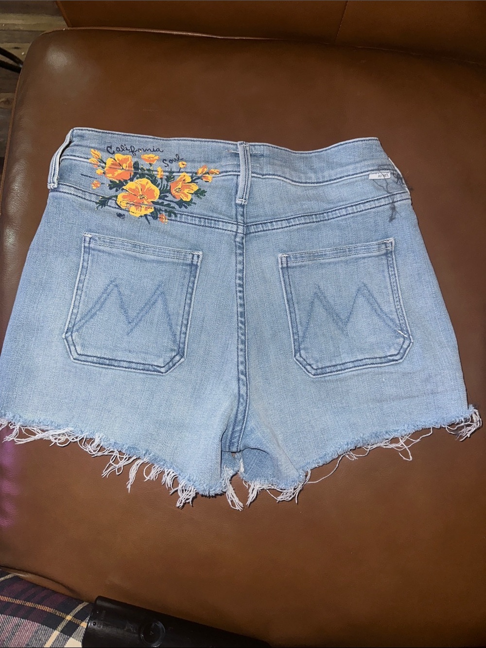 Mother Denim for Anthropologie The Patchie short in the Poppy Fields wash 25 NWT - Picture 5 of 10